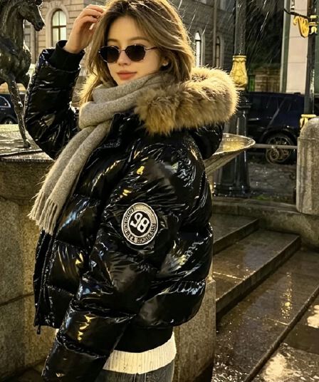 citygirl 사설 서비스 작은 키 루즈핏 루즈핏 밝은 얼굴 방수 오염 방지 슬림해 보이는 다운 재킷 한국 스타일 아래 면화 의류