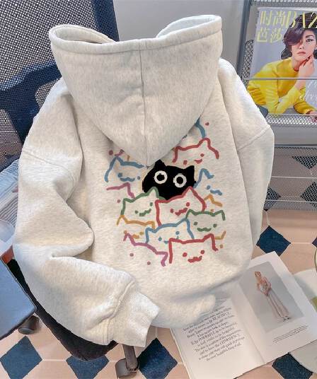 국방 Mianhua 면 복합 우유 실크 300 그램 은 여우 플러시 400g 루즈핏 가을 겨울 다용도 후드 티 스웨터