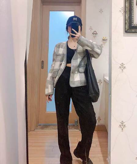 가을 겨울 새로운 작은 키 품격 명문 여성 작은 샤넬 스타일 재킷 트위드 맨위 솜을 넣은