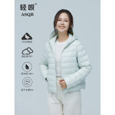 批发95白鸭绒轻呗ASQB排骨短款羽绒服女2026新款保暖连帽时尚轻薄外套