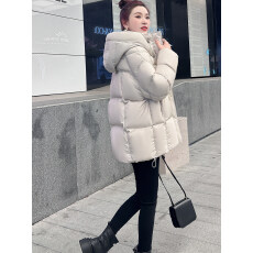 批发白鸭绒羽绒服女中长款2026年新款韩版宽松连帽超好看小个子外套