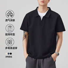 批发2026新款假两件云朵棉短袖海鸥翻领男POLO衫合体版透气凉感