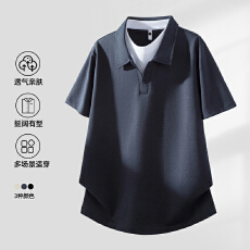 批发2026新款假两件云朵棉短袖海鸥翻领男POLO衫合体版透气凉感