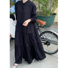 批发跨境日韩宽松<b class='q'>大码</b>Polo领棉麻衬衫裙<b class='q'>女</b>防晒开衫拖地<b class='q'>连衣裙</b>