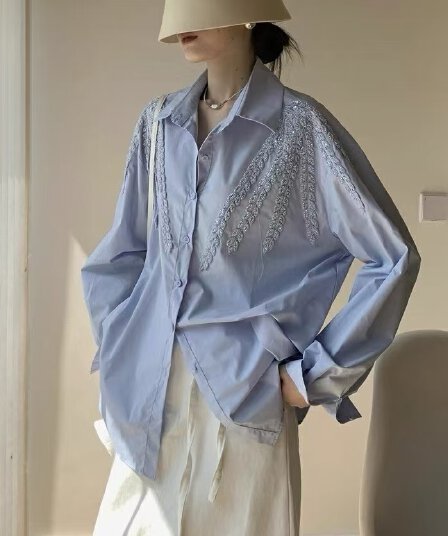 한국 스타일 봄 루즈핏 패션 긴팔 셔츠 게으른 바람 캐주얼 하라주쿠 다용도 셔츠 여성 코트