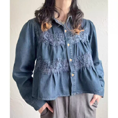 批发2026韩国女装新款翻领<b class='q'>甜美</b>显瘦牛仔衬衫