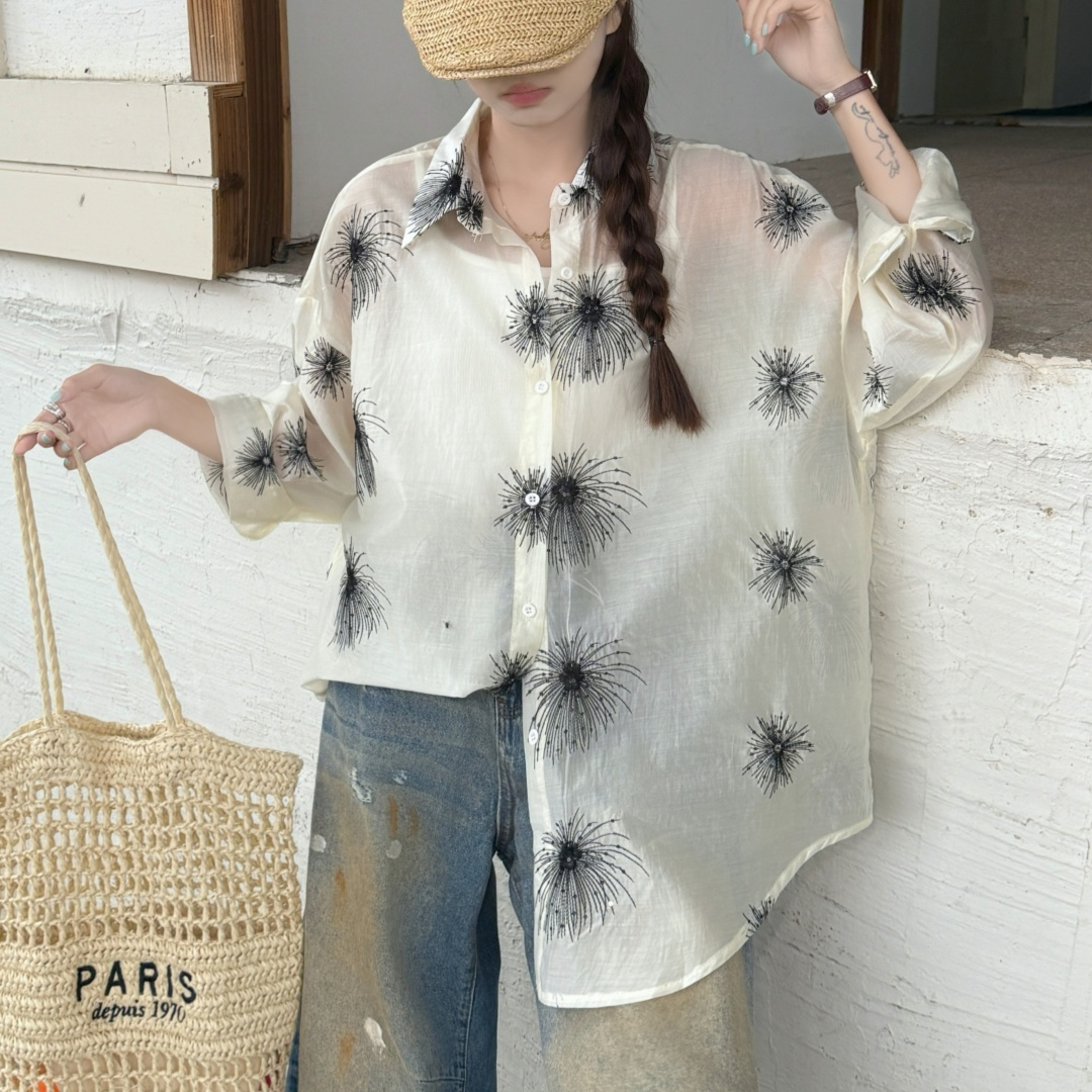 해변가 휴가 바람 자외선 차단 여성 셔츠 봄 여름 디자인 센스 얇은 스타일 다용도 오픈 가디건 맨위