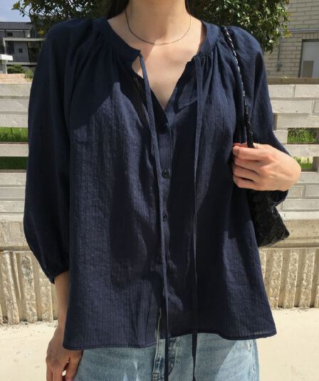 한국 chic 이른 가을 새로운 느긋한 루즈핏 디자인 센스 긴팔 셔츠 여성 셔츠