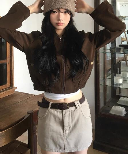 한국 chic 프랑스식 레트로 스타일 폴로 칼라 주머니 루즈핏 다용도 쇼트 스타일 긴팔 재킷 여성 코트