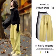 批发欧货弯刀运动裤女秋<b class='q'>冬</b>2025新款加绒加厚高街美式卫裤宽松阔腿裤子
