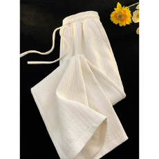 批发大码显瘦人字纹阔腿裤女春秋薄款宽松高腰遮肉小个子直筒裤子BF