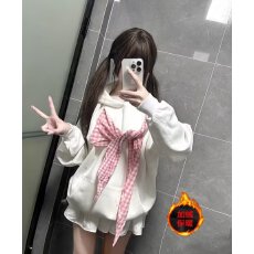 批发美式格子披肩拼接假两件连帽卫衣男女秋<b class='q'>冬</b>季新款上衣套头外套潮流