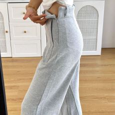 批发灰色微喇卫裤女2025秋冬新款韩版阔腿加绒加厚运动慵懒休闲裤子