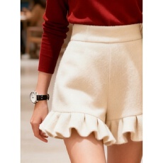 批发显瘦龙凤尼大码百搭女短裤秋<b class='q'>冬</b>毛呢打底裤2025新款高腰阔腿