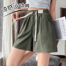 批发冰丝短裤女夏季薄款美式<b class='q'>运动</b>速干宽松直筒阔腿五分工装休闲中裤子