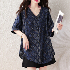 实拍2026夏季新款欧货宽松大码衬衣上衣时尚简约雪纺衫女