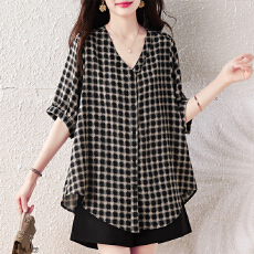 批发实拍2026夏季新款欧货宽松大码衬衣上衣时尚简约雪纺衫女