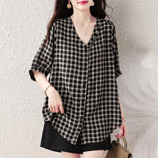 批发实拍2026夏季新款欧货宽松<b class='q'>大码</b>衬衣上衣时尚简约<b class='q'>雪纺衫女</b>