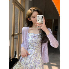 批发薄款冰丝针织<b class='q'>小开</b><b class='q'>衫</b>女夏季短款防晒外套吊带裙外搭披肩上衣