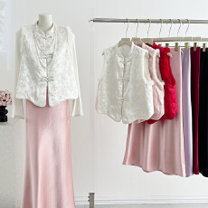 批发实拍高端新中式真水貂毛马甲女秋<b class='q'>冬</b>外穿夹棉保暖背心坎肩国风加厚