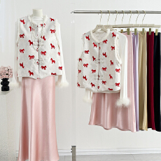 批发实拍新款新中式国风<b class='q'>女</b>装秋冬新款提花水貂毛坎肩马甲上衣外套