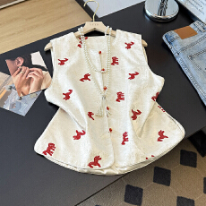 批发实拍新款新中式国风<b class='q'>女</b>装春装新款提花缎面刺绣坎肩马甲上衣外套