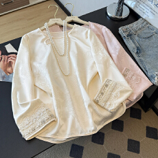 批发新中式国风提花上衣年轻款<b class='q'>真丝</b>圆领<b class='q'>衬衣</b>女款复古缎面<b class='q'>衬衫</b>春季长袖