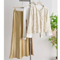 批发实拍新中式提花外套女2026新款国风高级感洋气时尚圆领长袖上衣