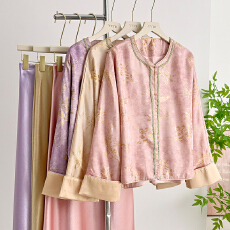 批发实拍春装新款国风新中式提花刺绣外套圆领气质精致汉服上装女