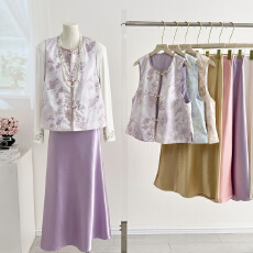 批发高端国风提花马甲女2026<b class='q'>春</b>季新款高级感仙气钉珠新中式坎肩外套潮