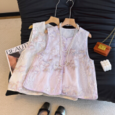 批发新中式重工刺绣马甲女款2026新款时尚超火国风小个子薄款马夹背心