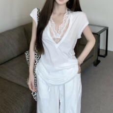 批发实拍 夏季新款辣妹深V领性感坎肩无袖罩衫<b class='q'>T</b><b class='q'>恤</b>女宽松独特绝美上衣