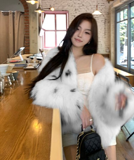 린 린 모피 뮌헨 핀란드 가져 오기 여우털 모피 쇼트 스타일 모피 재킷 겨울 영 새로운 여성