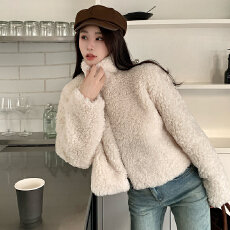 批发实拍冬季高级感时髦羊羔毛外套女韩版<b class='q'>时尚</b>休闲宽松短款夹克开衫潮