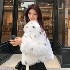 批发韩茵茵 小奶豹 芬兰进口狐狸毛皮草短款毛毛外套冬年轻<b class='q'>韩版</b>新款女