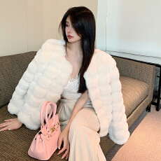 实拍冬季新款加厚韩版女百搭獭兔毛大衣水貂绒毛短款仿皮草外套