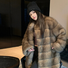 批发实拍轻奢满天星紫貂仿貂皮大衣女韩版高级感外套环保气质皮草大衣