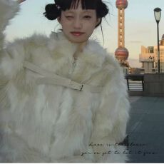 批发冬季韩版气质仿狐狸毛皮草外套女皮扣环保毛毛绒<b class='q'>中长款</b>大衣