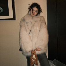 批发冬季新款托卡环保毛毛外套韩版气质百搭翻领仿狐狸毛毛茸茸上衣女