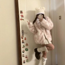 批发环保狐狸毛皮草外套女年轻款冬季新款小香风爆款韩版系带毛毛大衣