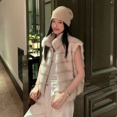 批发秋<b class='q'>冬</b>新款拉链毛茸茸仿皮草时尚洋气复古百搭气质女马甲背心外套