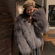 批发”迷雾少女“年轻款狐狸毛外套女冬新款环保皮草时尚加厚毛毛大衣