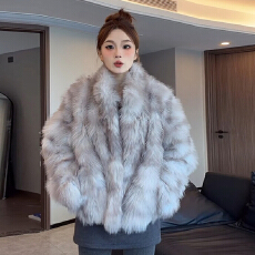 板栗可可Bankelili'韩版云朵双色马甲环保毛皮草年轻款百搭外套女