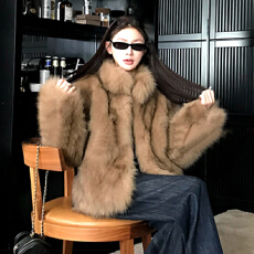 “C位千金”韩版皮草冬季新款时髦芬兰进口狐狸毛皮草外套女