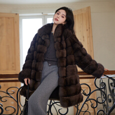 高级莫斯科进口满天星仿紫貂貂皮大衣女韩版外套环保皮草大衣