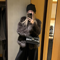 冬季韩版新款环保皮草外套女短款皮毛一体仿狐狸毛高级感毛毛大衣