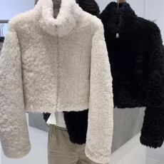 韩版时尚秋冬高级感时髦加厚羊羔毛外套女休闲宽松短款夹克开衫潮
