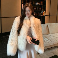 批发冬季<b class='q'>韩版</b>进口仿貉子毛车条皮草外套女时尚气质百搭环保毛毛大衣