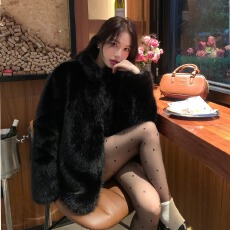 批发冬季新款环保水貂毛毛外套韩版仿獭兔毛年轻款环保皮草中长款大衣