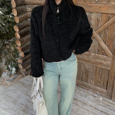 批发实拍韩版冬季羊羔毛外套<b class='q'>时尚</b>休闲宽松短款立领夹克开衫毛毛外套女